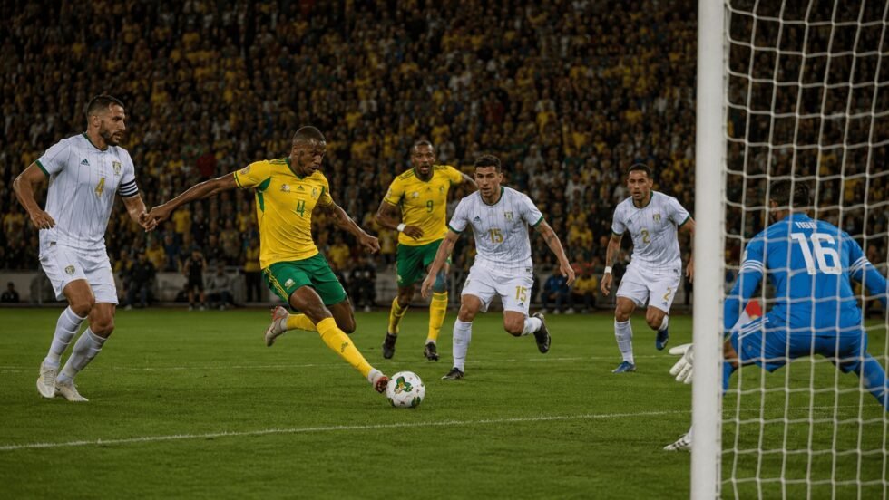 An AI representation of Bafana Bafana playing in the FIFA World Cup