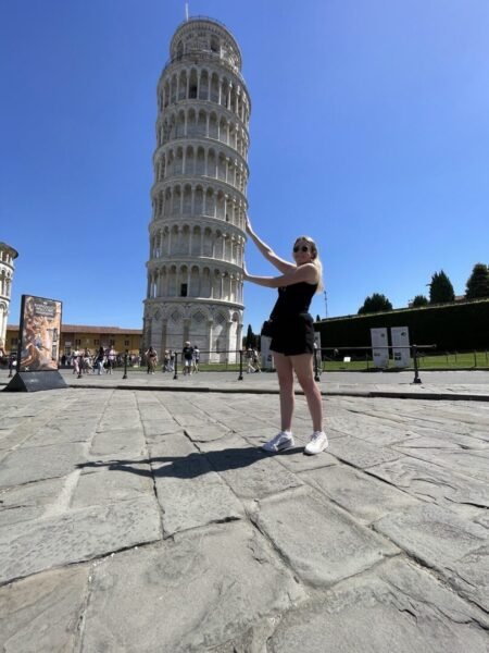 Kristine at the Leaning Tower of Pisa