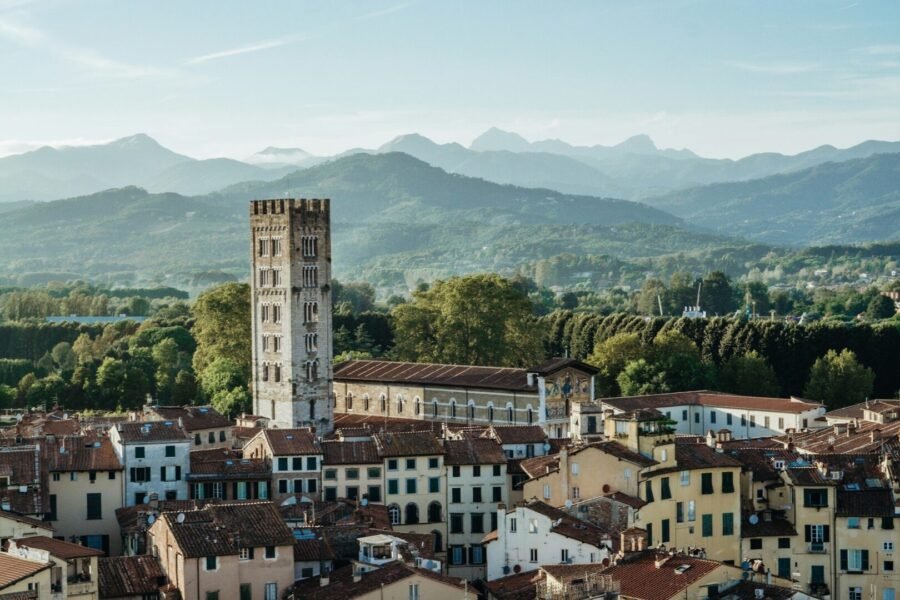 Aerial view of Italian landscape