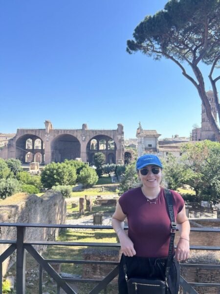 Kristine on a tour in Italy